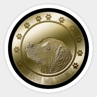 Golden Retriever Funny Coin Crypto Currency Sticker